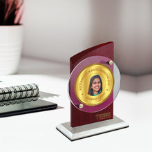 Load image into Gallery viewer, Customized MDF Trophy with Matter Printed On 24K Gold Plated Foil For Corporate Gifting
