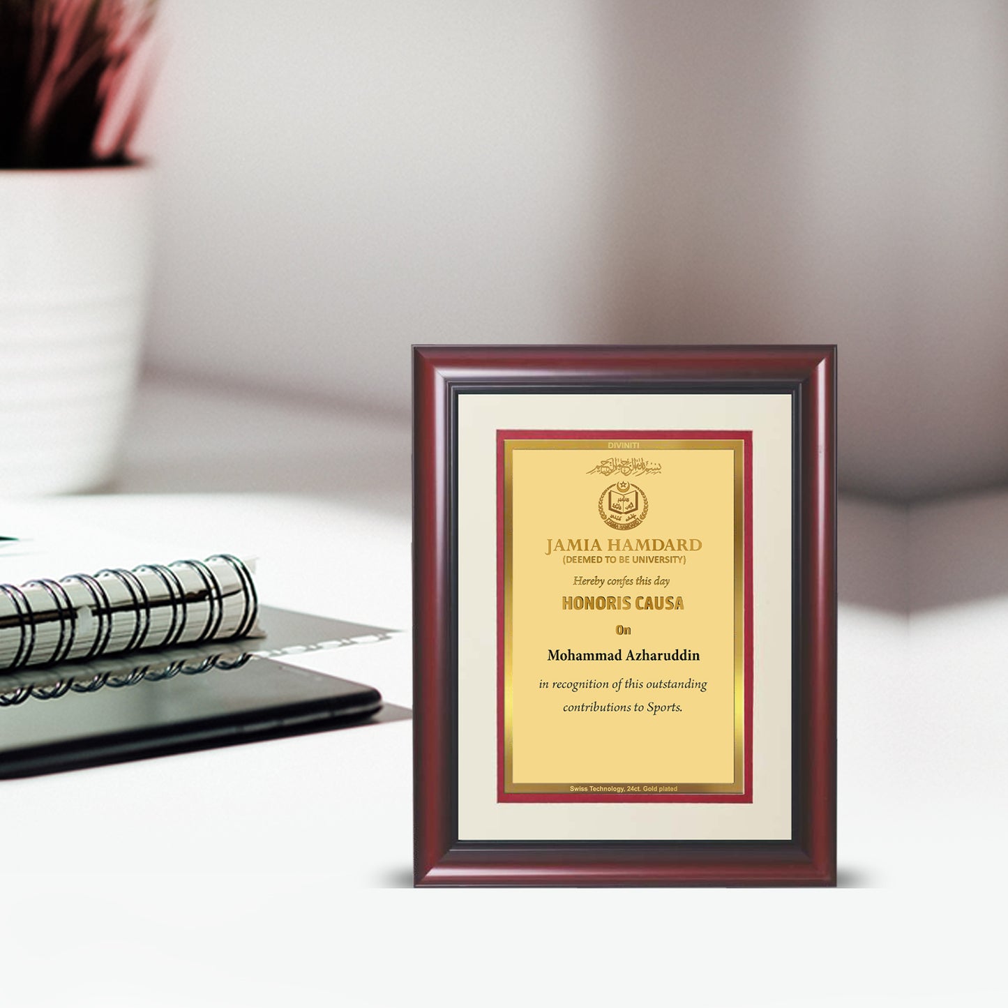 Customized Heritage Certificate with Matter Printed On 24K Gold Plated Foil For University Students