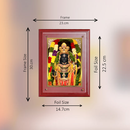 Diviniti 24K Gold Plated Foil Lord Ram Lalla Wooden Photo Frame for Home Decor, Puja Room, Wall Hanging, Tabletop, Workshop, Gift MDFS3 (30.2x22.7)