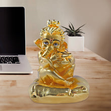 Load image into Gallery viewer, DIVINITI 24K Gold Plated Bal Ganesha Idol | Exquisite Divine Statue for Home Decor, Office Table Top, Car Dashboard, Pooja Room &amp; Gift (8X7CM)
