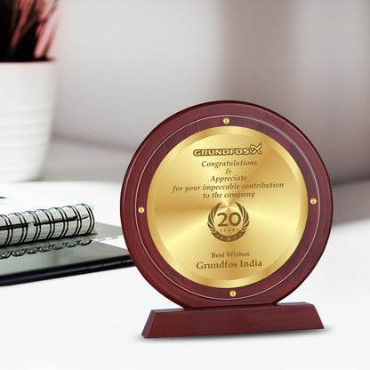 Customized MDF Memento With Matter Printed on 24K Gold Plated Foil For Corporate Gifting