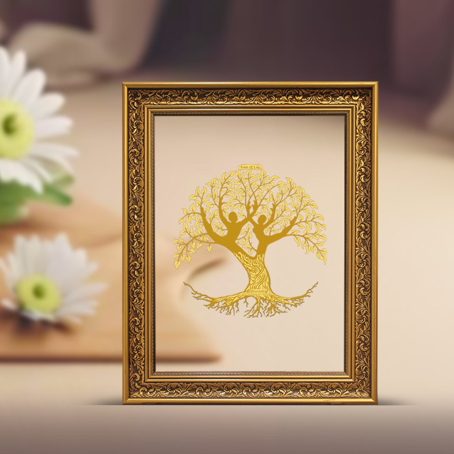 Diviniti 24K Gold Plated Tree of Life Photo Frame For Home Decor & Wall Hanging (56 X 71 CM)