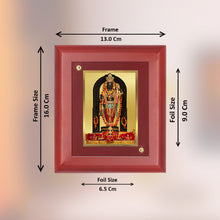 Load image into Gallery viewer, DIVINITI 24K Gold Plated Foil Ram Lalla Wooden Photo Frame Idol for Home Wall Decor, Table Top, Puja Room , Luxury Gift | MDF Size 1 (16.7x14.2 CM)
