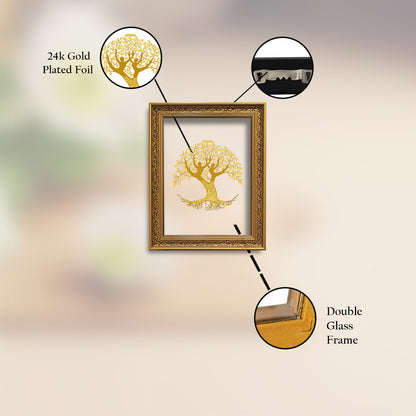 Diviniti 24K Gold Plated Tree of Life Photo Frame For Home Decor & Wall Hanging (56 X 71 CM)