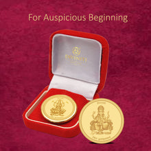 Load image into Gallery viewer, 24K Gold Plated Lakshmi Ganesha Coin For Wedding Gift
