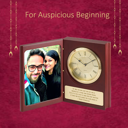 Diviniti Customized MDF Memento with Photo & Watch For Wedding Gift