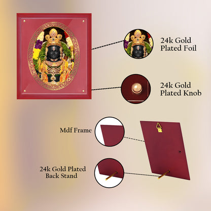 Diviniti 24K Gold Plated Ram Lalla Photo Frame for Home Decor, Wall Hanging Decor, Puja Room & Gift (36.5 CM X 30.5 CM)