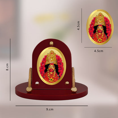 Diviniti 24K Gold Plated Tara Maa Frame for Car Dashboard, Home Decor, Table & Office (8 CM x 9 CM)