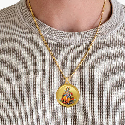 Diviniti 24K Gold Plated RAM JI & JAY SHREE RAM 28MM Double Sided Pendant For Men, Women & Kids