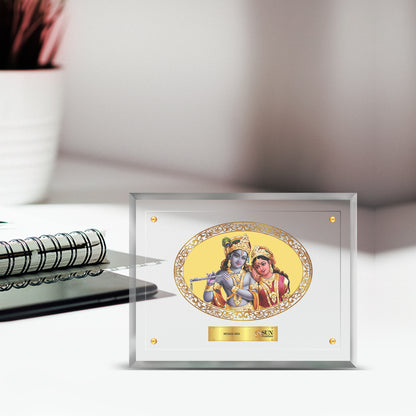 24K Gold Plated Radha Krishna Customized Photo Frame For Corporate Gifting