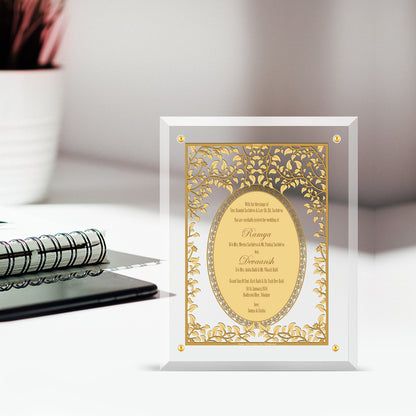 Diviniti Customized Designer Wedding Card on 24K Gold Plated Foil For Marriage Invitation