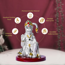 Load image into Gallery viewer, Diviniti 999 Silver Plated Hanuman Idol For Car Dashboard, Home Decor, Puja Room, Housewarming Gift (9 X 6 CM)
