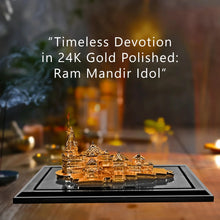 Load image into Gallery viewer, Diviniti 24K Gold-Plated Ram Mandir Statue Elegant Spiritual Symbol of Devotion For Home and Office Décor, Pooja Room.(22.5x14x11.5 CM)
