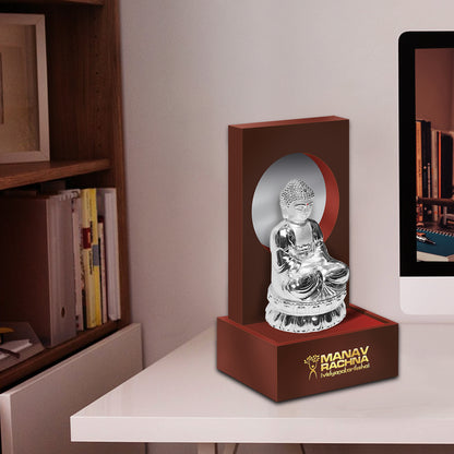 Customized MDF Memento With 999 Silver Plated Idol For Corporate Gifting