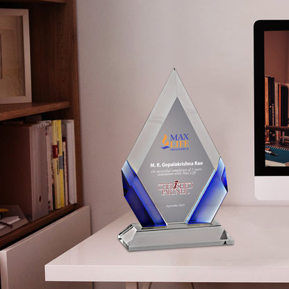 Customized Acrylic Trophy with Matter Printed For Corporate Gifting