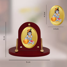 Load image into Gallery viewer, Diviniti 24K Gold Plated Bal Gopal Frame for Car Dashboard, Home Decor, Table &amp; Office (8 CM x 9 CM)
