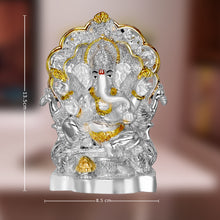 Load image into Gallery viewer, Diviniti 999 Silver Plated Ganesha Idol for Home Decor Showpiece (11.5 X 8.5 CM)
