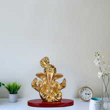 Load image into Gallery viewer, DIVINITI 24K Gold Plated Pagdi Lord Ganesha Elegant Statue Idol For Home Decor, Car Dashboard, Tabletop, Easy To Carry, Luxury Gift (7x7 CM)
