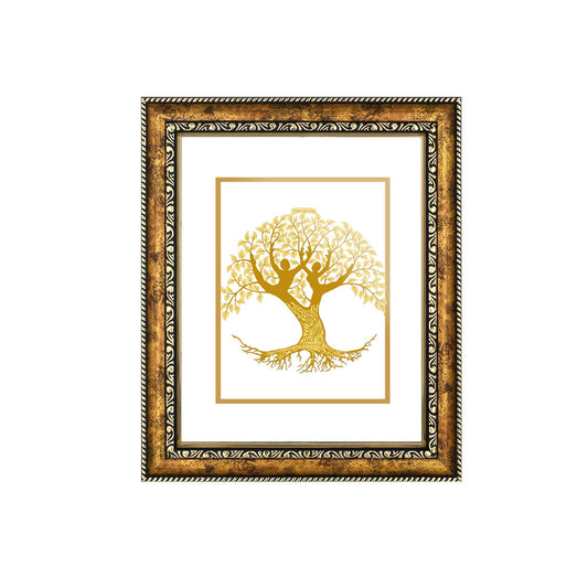 Diviniti 24K Gold Plated Tree of Life Wall Hanging for Home| Photo Frame For Wall Decoration| DG Size 2 Wall Photo Frame For Home Decor, Living Room, Hall, Guest Room