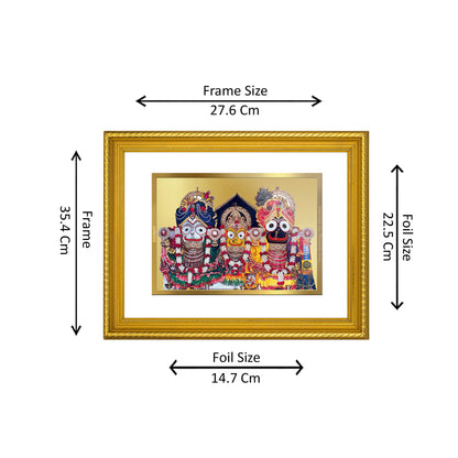 DIVINITI 24K Gold Plated Jagannath Wall Photo Frame for Home Decor, Wall Hanging, Table Top, Puja Room & Gift DG056S3 (27.6X35.4 CM)