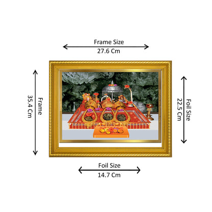 DIVINITI 24K Gold Plated Mata Ka Darbar Wall Photo Frame for Home Decor, Wall Hanging, Table Top, Puja Room & Gift DG056S3 (27.6X35.4 CM)