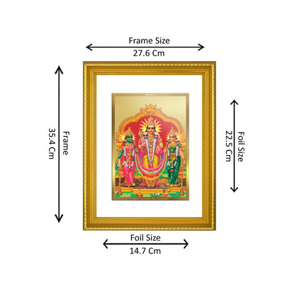 DIVINITI 24K Gold Plated Murugan Valli Wall Photo Frame for Home Decor, Wall Hanging, Table Top, Puja Room & Gift DG056S3 (27.6X35.4 CM)