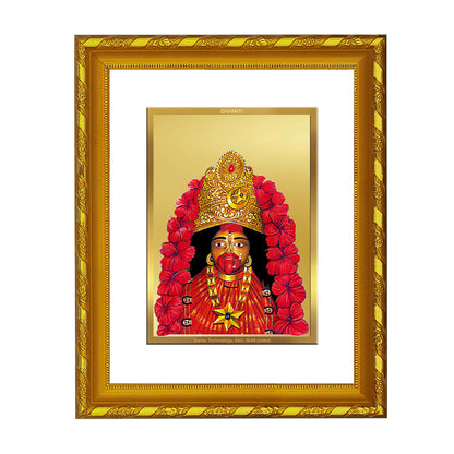 DIVINITI 24K Gold Plated Foil Maa Tara Photo Frame Idol for Home Decor, Table Top, Wall Hanging, Workshop, Gift|DG103 Size 2 (22.6x18.4 CM)