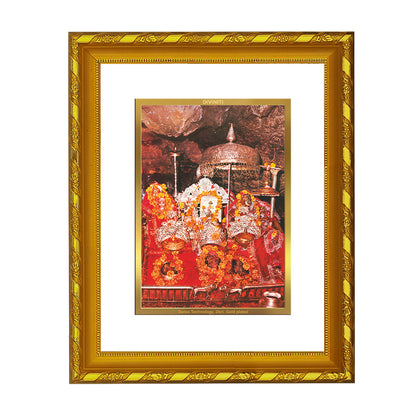 DIVINITI 24K Gold Plated Foil Mata Ka Darbar Wooden Photo Frame Idol for Home Wall Decor, Workshop, Table Top, Gift | DG103 Size 2 (22.6x18.4 CM)