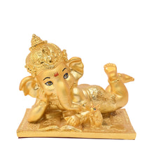 Load image into Gallery viewer, Diviniti 24K Gold Polished Ganesha Idol | Exquisite Divine Statue for Home Decor, Office Table Top, Pooja Room &amp; Gift (12X14CM)
