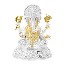 Load image into Gallery viewer, DIVINITI 999 Silver Plated Ganesha Idol | Exquisite Divine Statue for Home Decor, Office Table Top, Pooja Room &amp; Gift (14.5X11.5CM)
