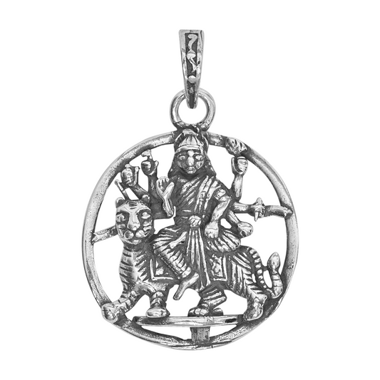 DIVINITI 925 Pure Silver Mata Round Pendant For Men, Women & Kids Divine God Pendant For Birthday, Anniversary, Special Occasion Gift (2.6x2.6 CM 6.5 g)