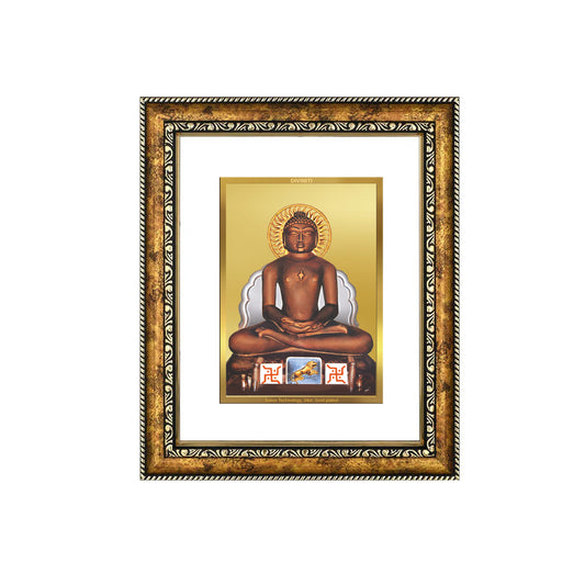 DIVINITI 24K Gold Plated Mahavira Wall Photo Frame for Home Decor, Wall Hanging, Table Top, Puja Room & Gift DG113S3 (27.6X35.4 CM)