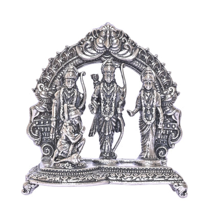 Diviniti 925 Pure Silver Ram Darbar Idol Statue Stunning Tribute to Divine Grace Spiritual Devotion for Home Office Décor, Tabletop, Puja Room Gift (7.5x14.3 CM, 143g)