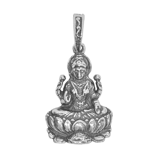 DIVINITI 925 Pure Silver Laxmi Pendant for Men, Women & Kids Divine God Pendant for Birthday, Anniversary, Special Occasion Gift (2.3x1.5 CM 6 g)