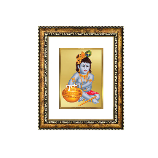 DIVINITI 24K Gold Plated Bal Gopal Wall Photo Frame for Home Decor, Wall Hanging, Table Top, Puja Room & Gift DG113S3 (27.6X35.4 CM)