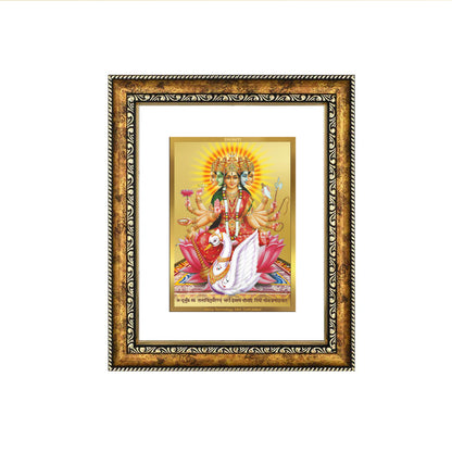 DIVINITI 24K Gold Plated Gayatri Mata Wall Photo Frame for Home Decor, Wall Hanging, Table Top, Puja Room & Gift DG113S3 (27.6X35.4 CM)