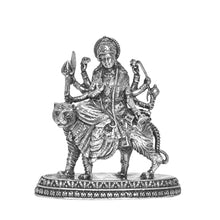 Load image into Gallery viewer, DIVINITI 925 Pure Silver Durga Mata Ji Idol Statue Embodying Power and Devotion for Home Office Décor, Tabletop, Puja Room Gift (4.5x3.4 CM, 34g)
