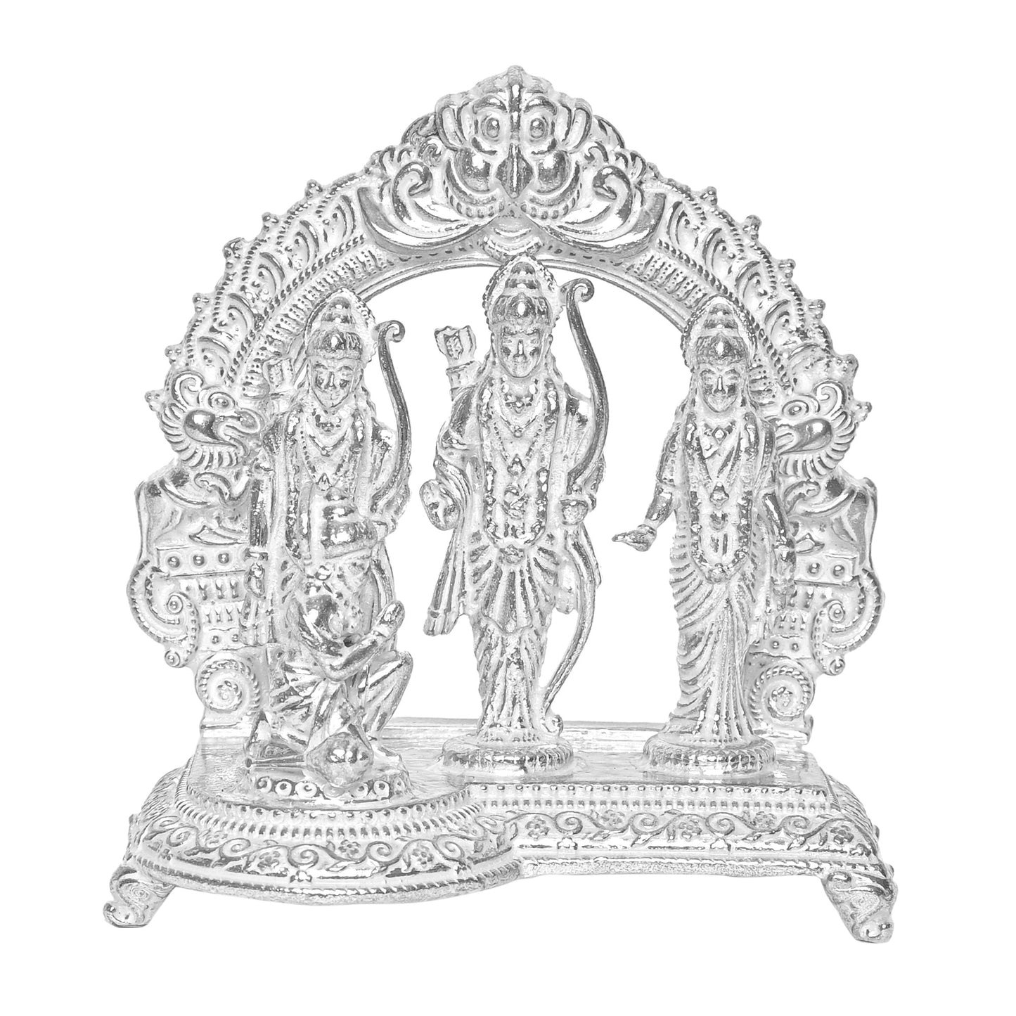 Diviniti 925 Pure Silver Ram Darbar Idol Statue Stunning Tribute to Divine Grace Spiritual Devotion for Home Office Décor, Tabletop, Puja Room Gift (7.5x13.9 CM, 139g)