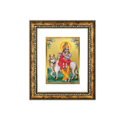 DIVINITI 24K Gold Plated Krishna Wall Photo Frame for Home Decor, Wall Hanging, Table Top, Puja Room & Gift DG113S3 (27.6X35.4 CM)