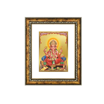 DIVINITI 24K Gold Plated Ganesha Wall Photo Frame for Home Decor, Wall Hanging, Table Top, Puja Room & Gift DG113S3 (27.6X35.4 CM)