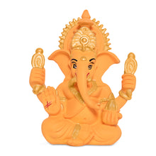 Load image into Gallery viewer, Diviniti 24K Gold Plated Resin Lord Ganesha Idol for Car Dashboard Tabletop For Home Decor Mandir Puja Gift Orange (8.4x4.2cm)
