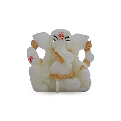 Diviniti Glowing Ganesha Idol for Car Dashboard Office Desk Puja Room Ganpati Idol for Home Decor Birthday Festivals Lord Ganesh Statue Figurine Gifting 4.2x5 CM