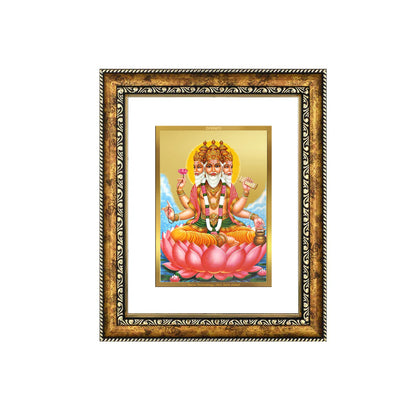 DIVINITI 24K Gold Plated Brahma Wall Photo Frame for Home Decor, Wall Hanging, Table Top, Puja Room & Gift DG113S3 (27.6X35.4 CM)