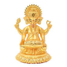 Load image into Gallery viewer, DIVINITI 24K Gold Plated Lord Ganesha Idol | Exquisite Divine Statue for Home Decor, Office Table Top, Pooja Room &amp; Gift (15X12CM)
