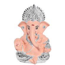 Load image into Gallery viewer, Diviniti 999 Silver Plated Resin Lord Ganesha Idol for Car Dashboard Tabletop for Home Decor Mandir Puja Gift Nude (8.4x4.2cm)
