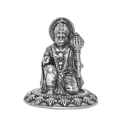 DIVINITI 925 Pure Silver Hanuman Ji Idol Statue Embody Strength and Devotion in Your Space for Home Office Décor, Tabletop, Puja Room Gift (3x4.1 CM, 41g)