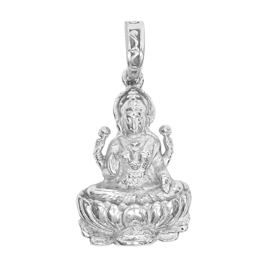 DIVINITI 925 Pure Silver Laxmi Pendant for Men, Women & Kids Divine God Pendant for Birthday, Anniversary, Special Occasion Gift (2.2x1.6 CM 6 g)