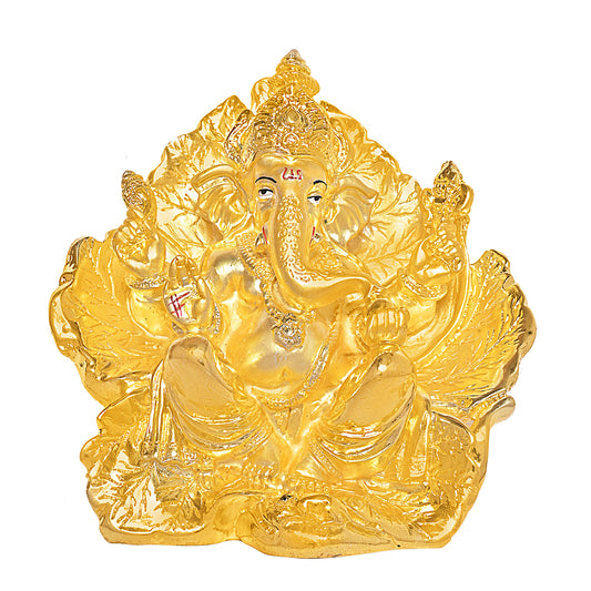 Diviniti 24K Gold-Plated Siddhivinayaka Ganesha Idol Statue Luxurious Spiritual Décor & Blessing for Home & Office Puja Room Gift (17x17 CM)