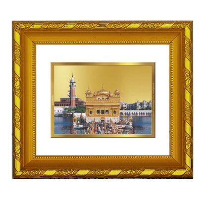 DIVINITI 24K Gold Plated Foil Golden Temple Photo Frame for Home Decor, Luxury Gift, Festival DG 103 Size 1 (15.3x14.9 CM)