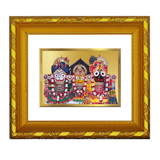 DIVINITI 24K Gold Plated Foil Jagannath Ji Religious Photo Frame for Home Wall Decor, Puja DG 103 Size 1 (15.3x14.9 CM)